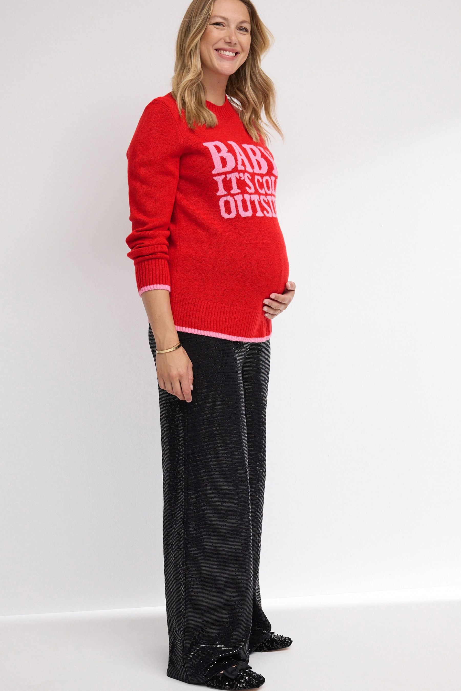 Buy Red Maternity Christmas Jumper from Next Ireland