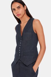 Whistles Blue Joanna Denim Waistcoat - Image 1 of 3