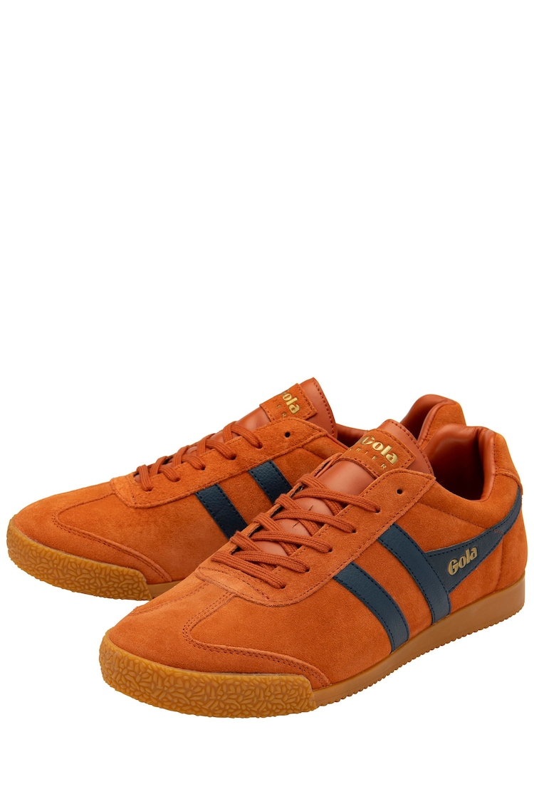 Gola Orange Mens Harrier Suede Lace-Up Trainers - Image 2 of 4