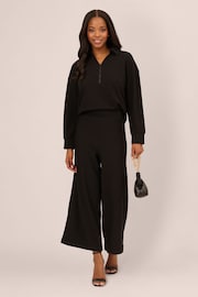 Adrianna Papell Ottoman Rib Knit Pull On Black Trousers - Image 3 of 7
