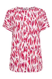 Yours Curve Pink Pink Abstract Print Short Sleeve Blouse - Image 5 of 5