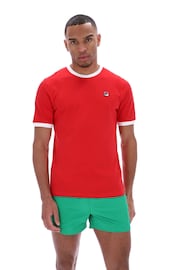 Fila Red Marconi Essential Ringer T-Shirt - Image 3 of 4