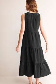 Boden Black Petite Double Cloth Maxi Tiered Dress - Image 3 of 5