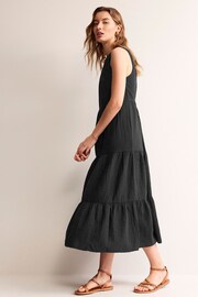 Boden Black Petite Double Cloth Maxi Tiered Dress - Image 4 of 5
