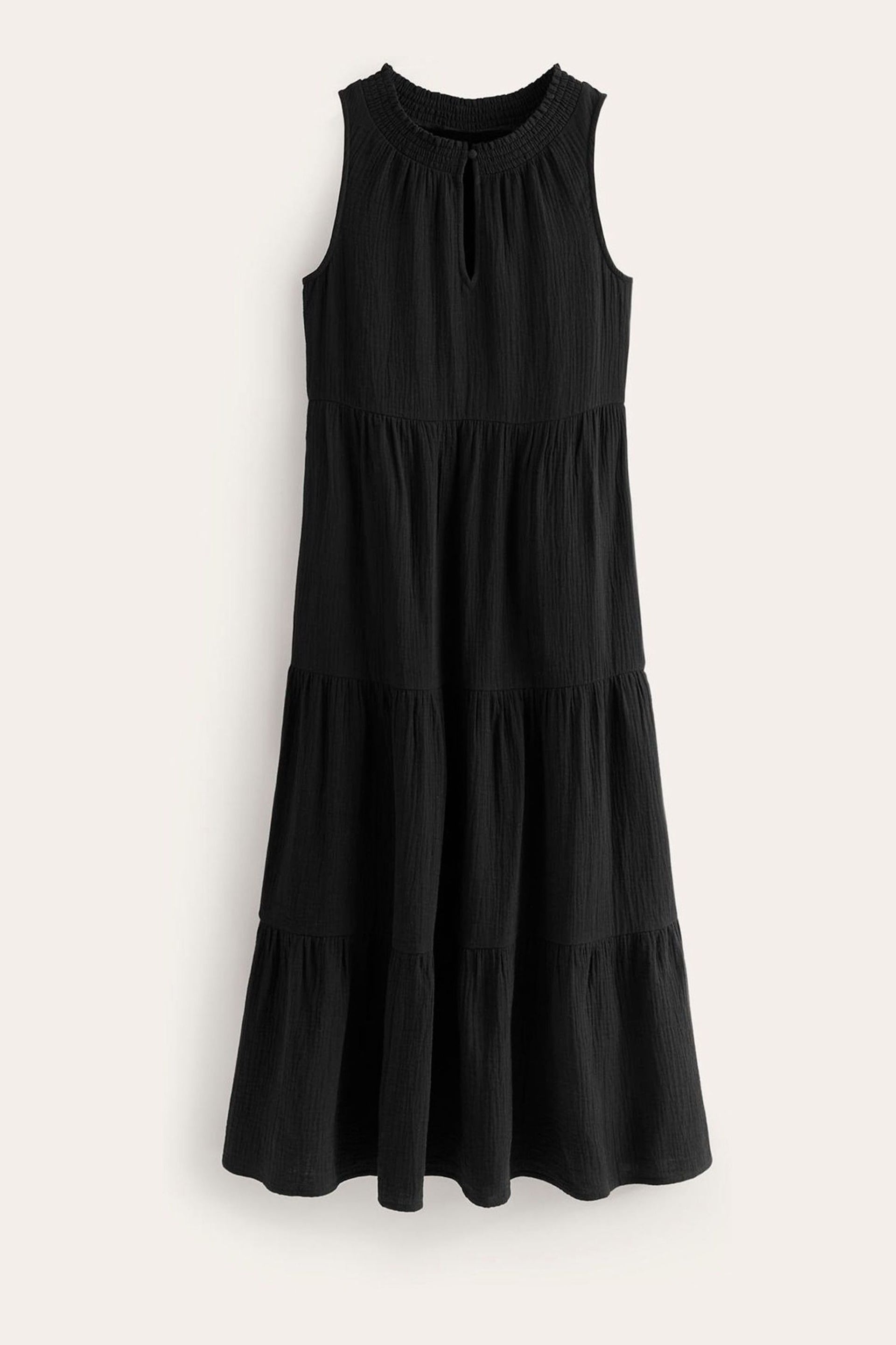 Boden Black Petite Double Cloth Maxi Tiered Dress - Image 5 of 5