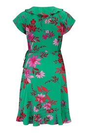 Pour Moi Green Frill Wrap Woven Beach Dress - Image 4 of 4