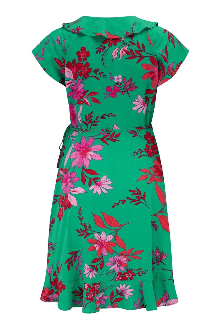 Pour Moi Green Frill Wrap Woven Beach Dress - Image 4 of 4