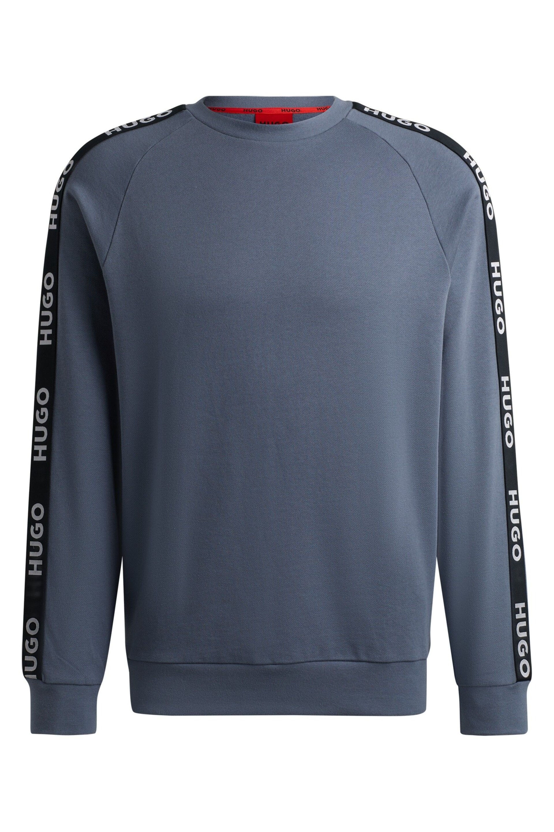 HUGO Cotton-Terry Sweatshirt With Logo Tape and Ribbed Cuffs - Image 5 of 5