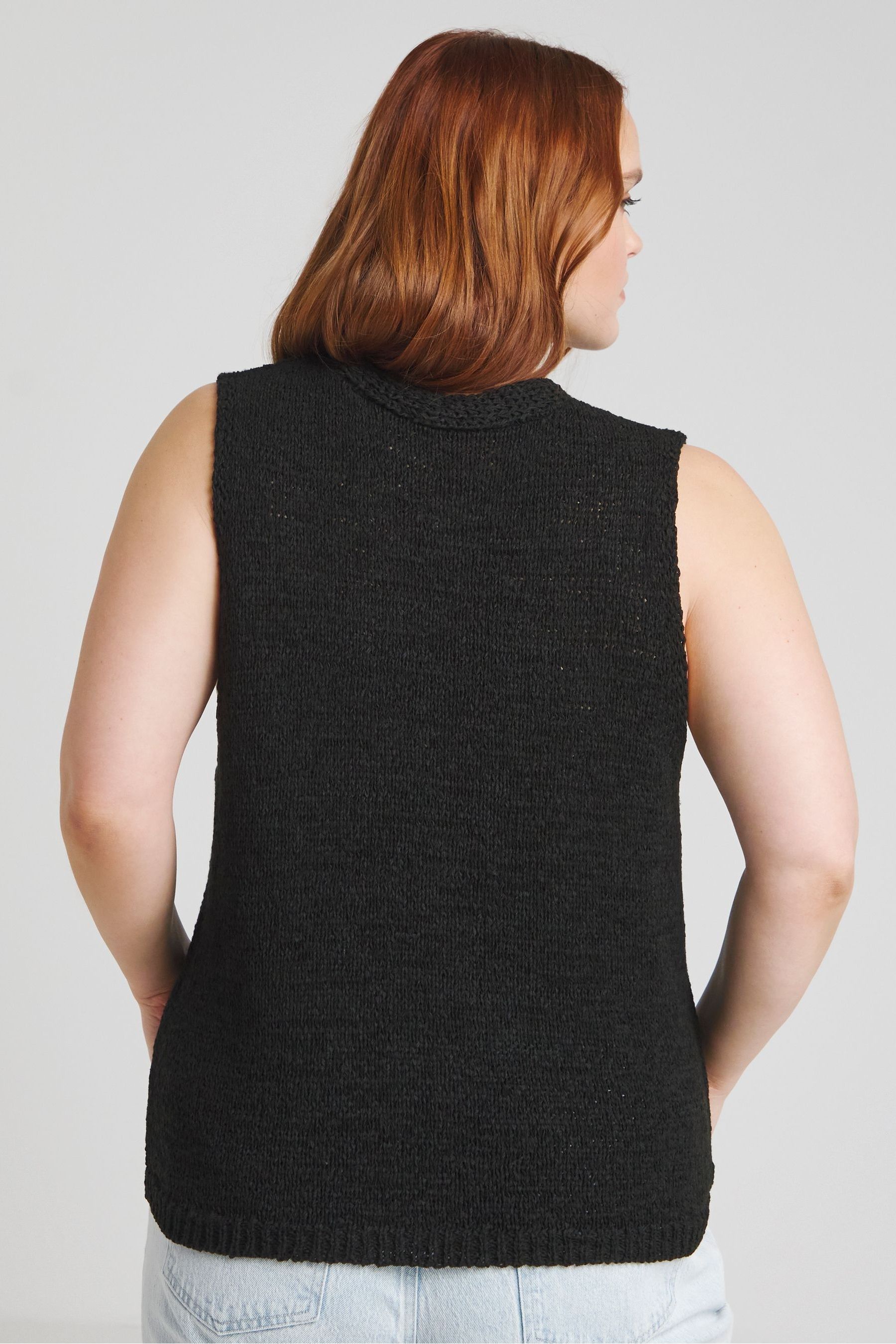 Simply Be Black Knitted Waistcoat