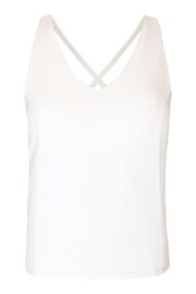 Sweaty Betty Lily White Supersoft Picot Lace Strappy Bra Tank Top - Image 7 of 7