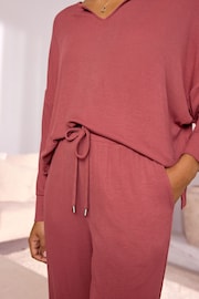 Rosewood Ribbed Long Sleeve Pyjamas - Image 4 of 5