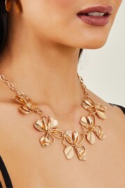 Accessorize Gold Tone Flower Statement Necklace - Image 3 of 3