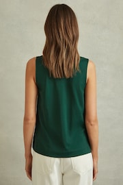 Reiss Green Mira V-Neck Shell Top - Image 4 of 5