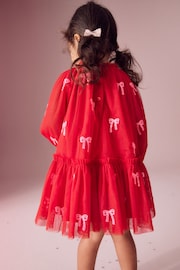 Red Bow Sequin Mesh Party Dress (3mths-8yrs) - Image 2 of 8