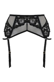 Pour Moi Black India Bold Floral Embroidery Deep Suspender - Image 3 of 4