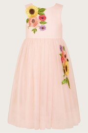 Monsoon Pink Sunflower Scuba Dress - Image 2 of 4
