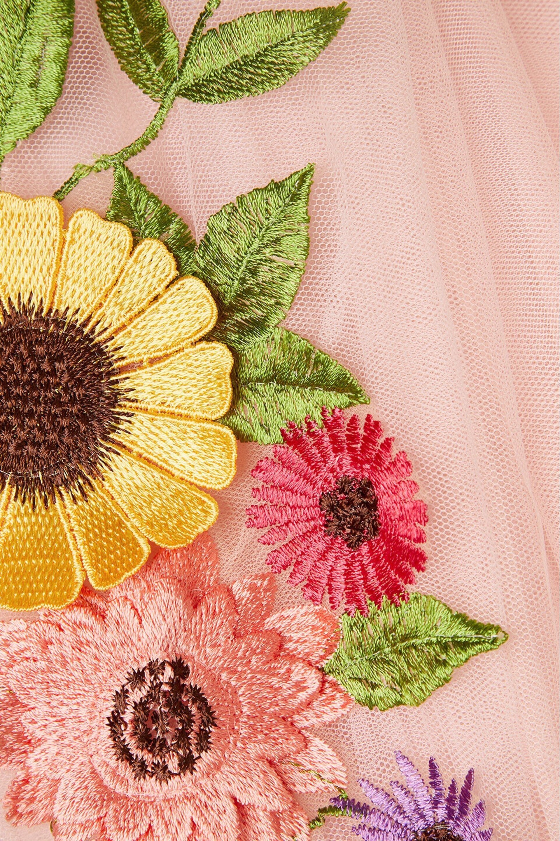 Monsoon Pink Sunflower Scuba Dress - Image 4 of 4