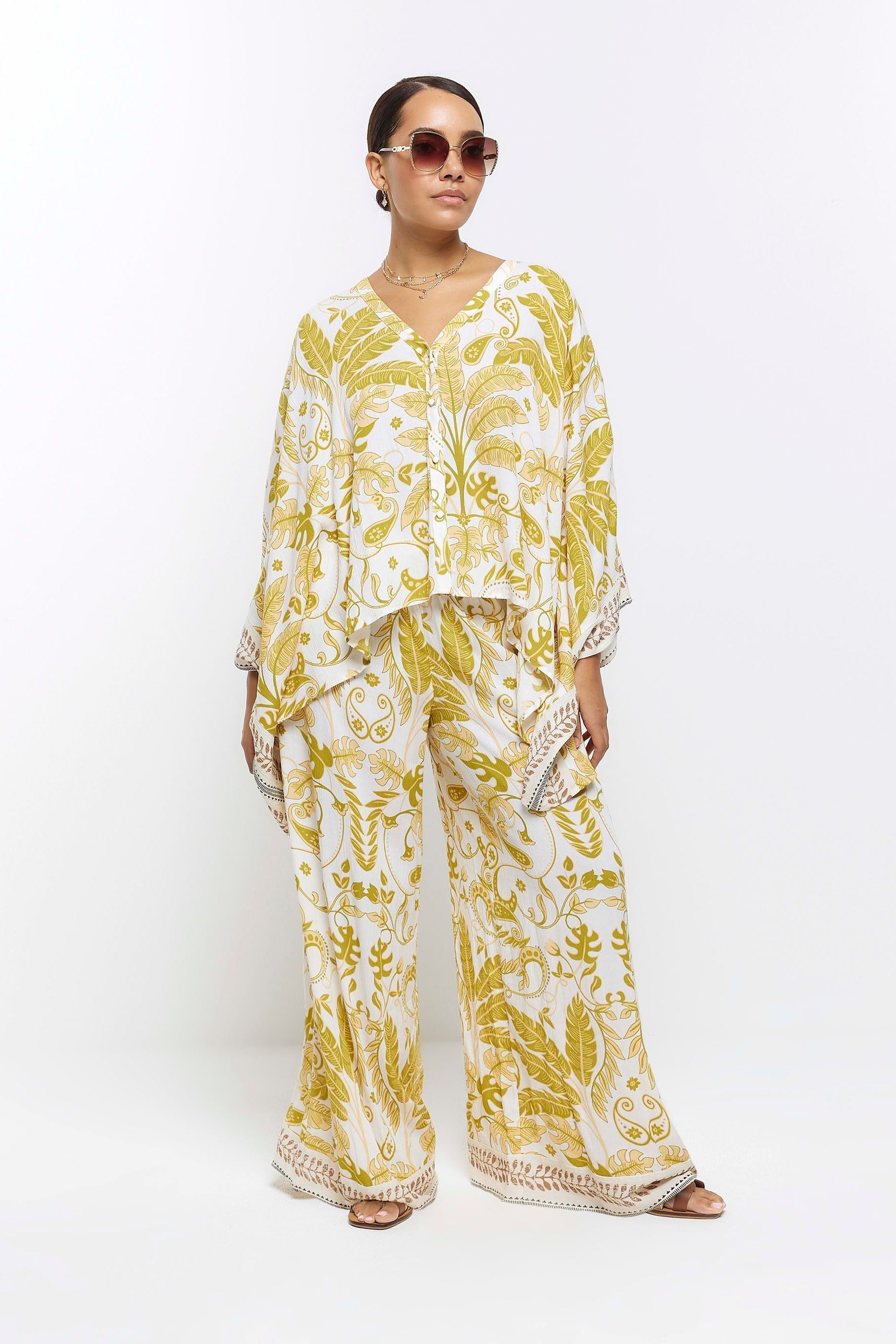 River island yellow trousers on sale