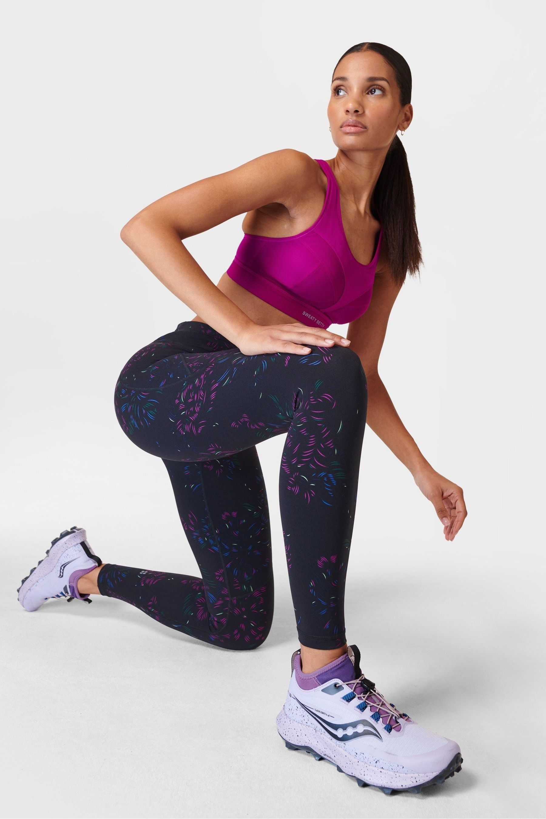 Floral print workout leggings store