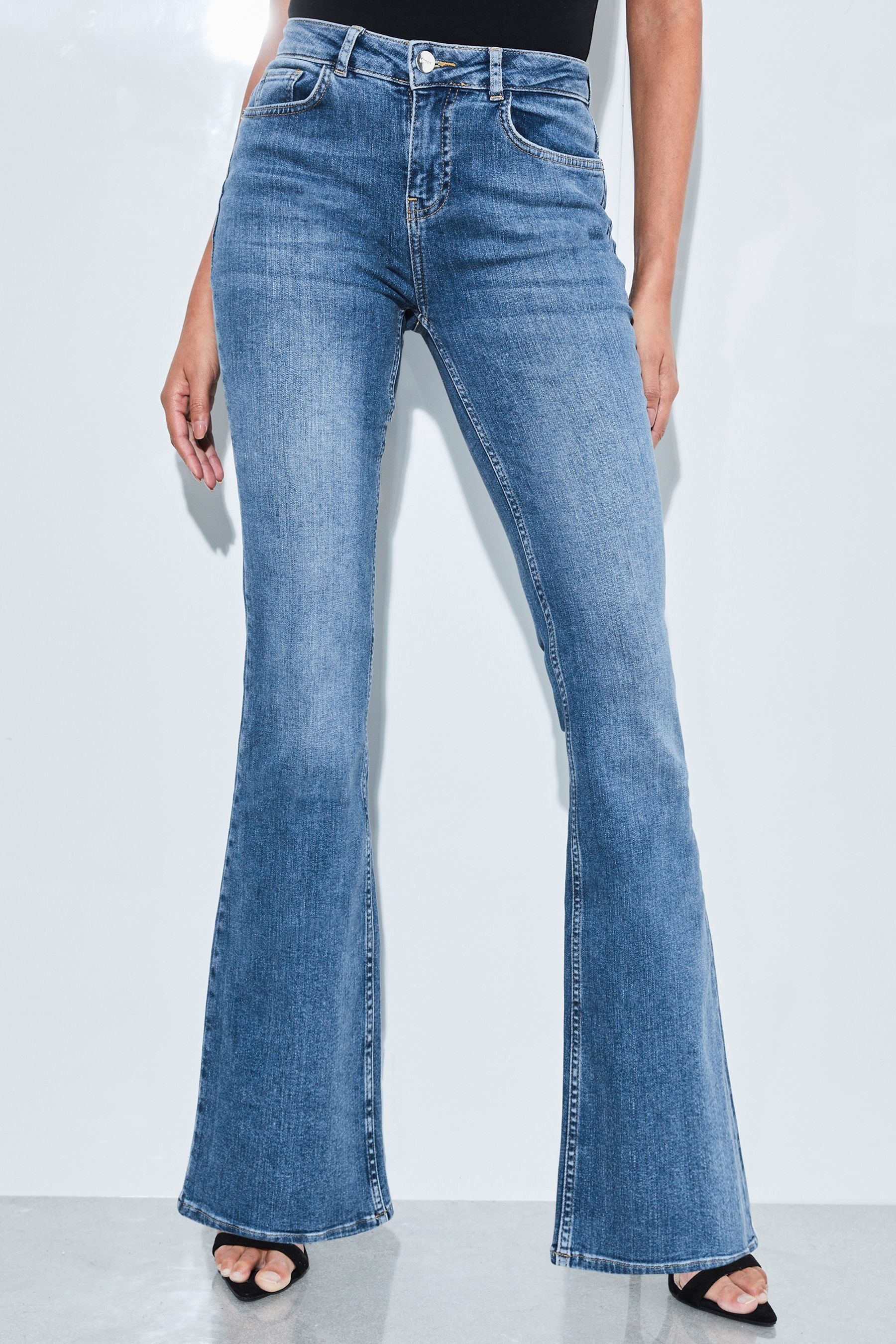 Lipsy Authenctic Blue Mid Rise Flare jeans