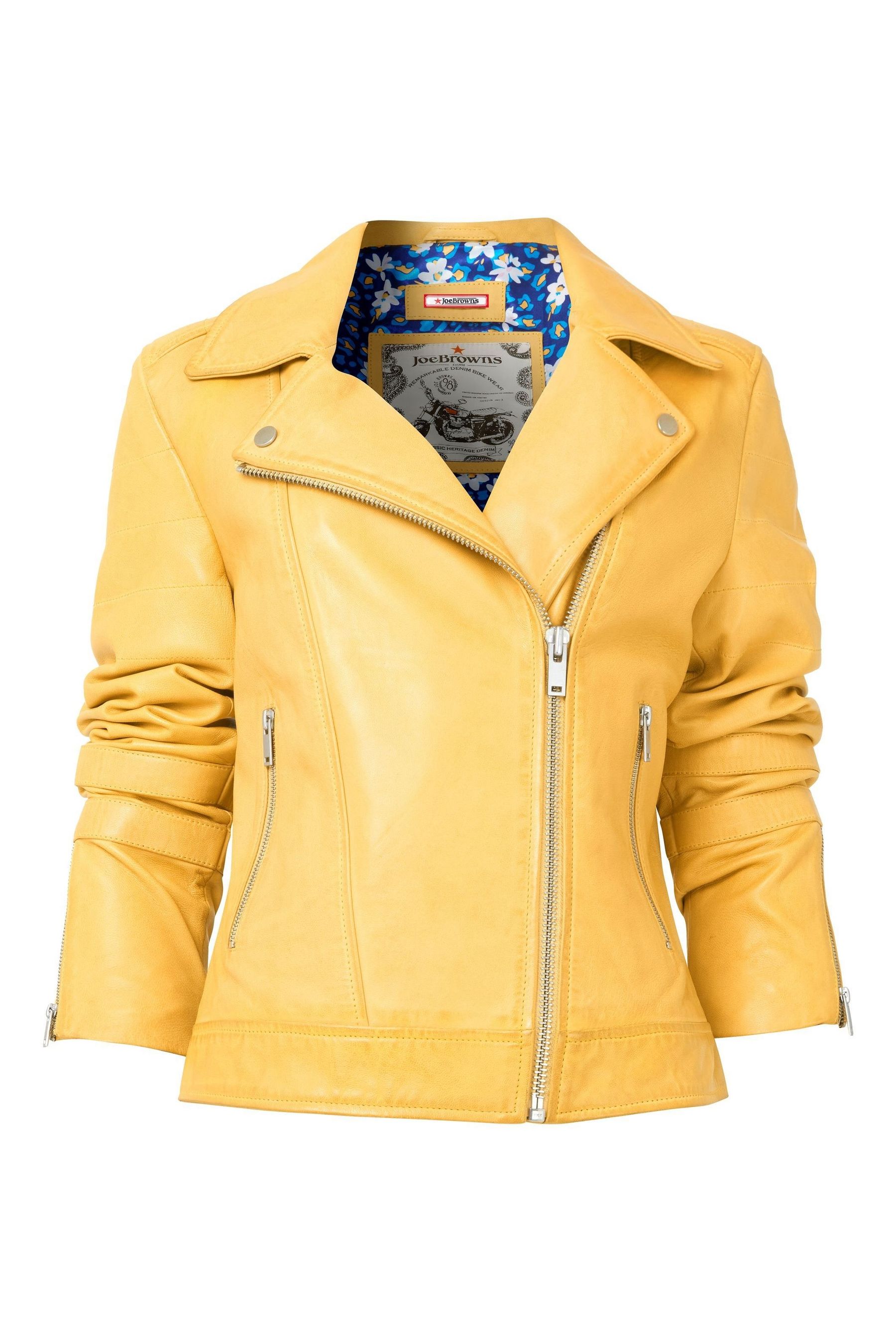 Buy Joe Browns Yellow Cropped Leather Jacket from Next Luxembourg