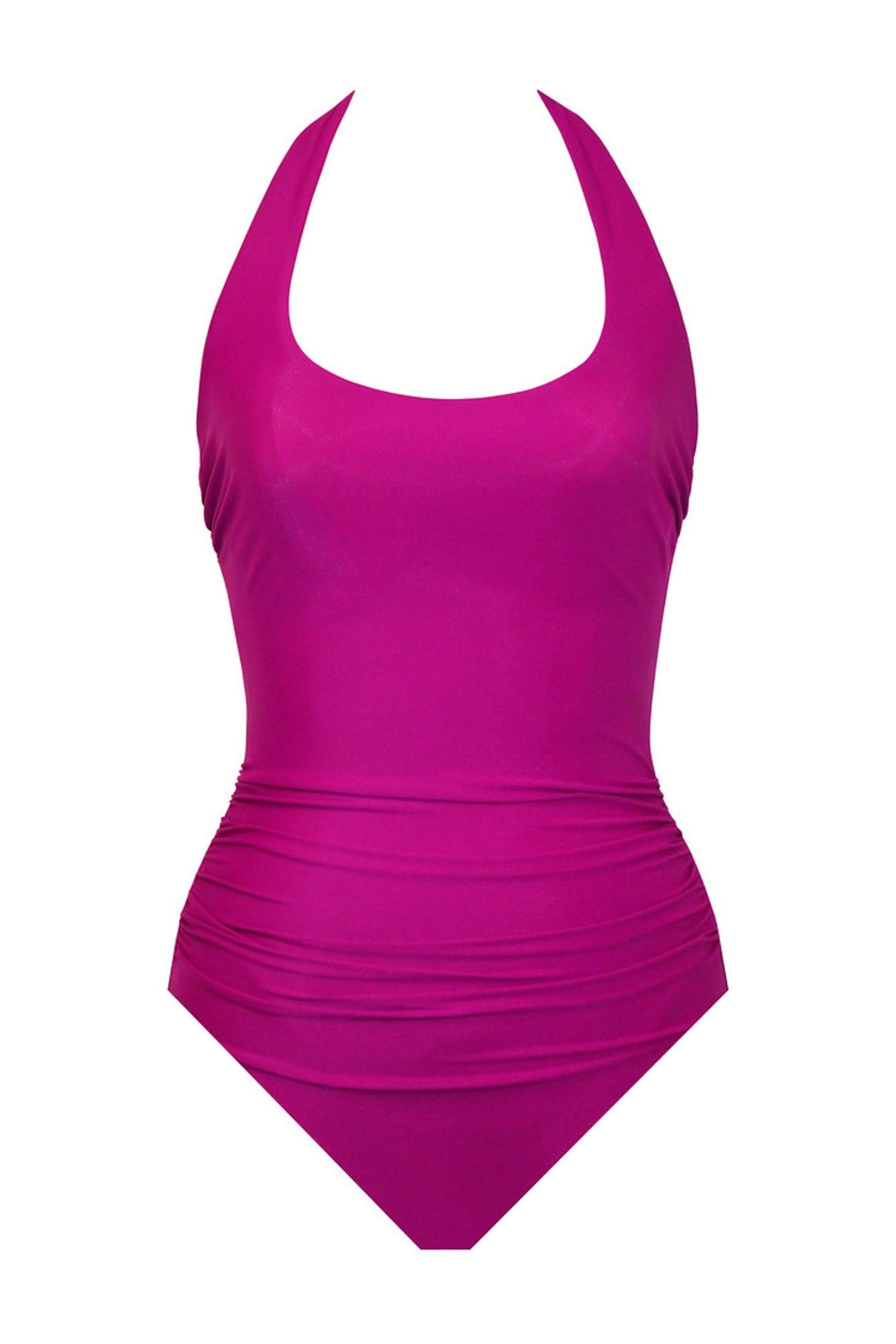 Miraclesuit Purple Tummy Control Utopia Halterneck Swimsuit In Framboise - Image 5 of 5