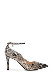 Moda in Pelle Natural Cristel Swirl Cut Topline Ankle Strap Court Shoes - Image 1 of 4