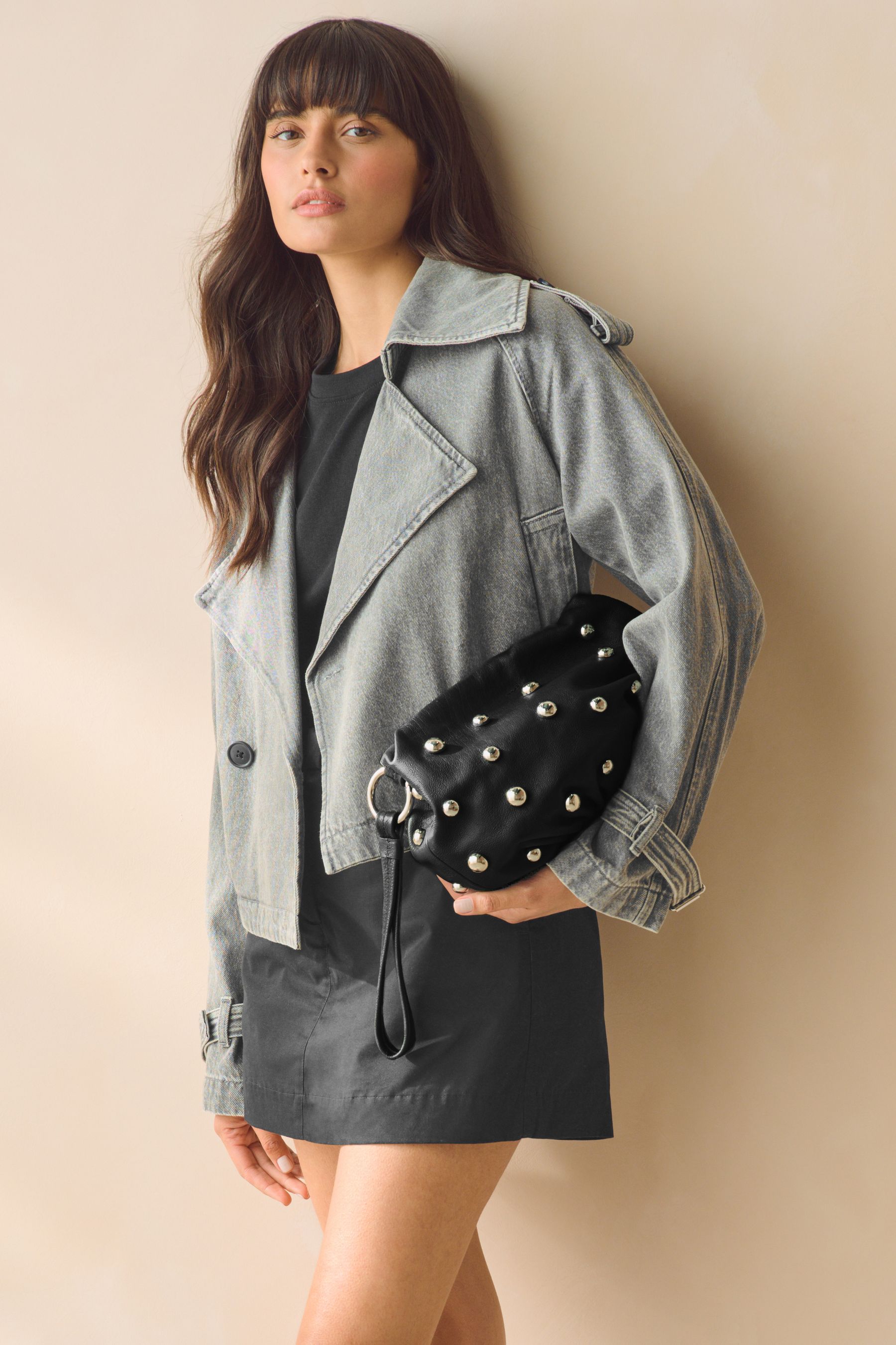 Studded clutch bag store