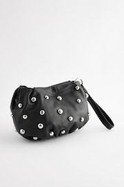 Black Leather Studded Clutch Bag - Image 1 of 5