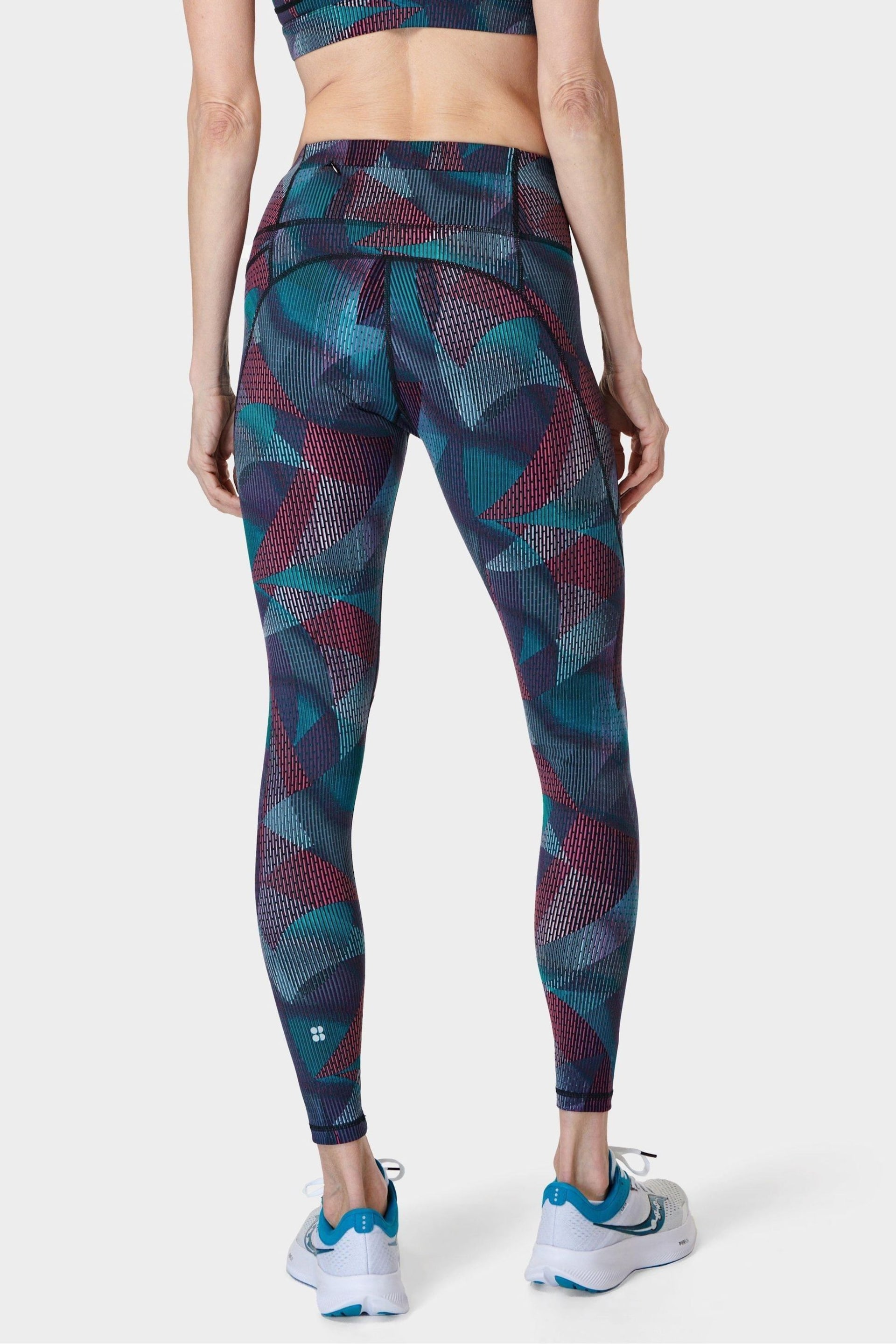 Sweaty Betty Grey Gradient Shapes Print Full Length Power Workout Leggings - Image 2 of 9