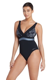 Zoggs Square Back Black Swimsuit With Foam Cup Support - Image 3 of 8