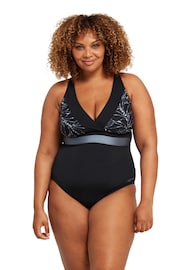 Zoggs Square Back Black Swimsuit With Foam Cup Support - Image 5 of 8