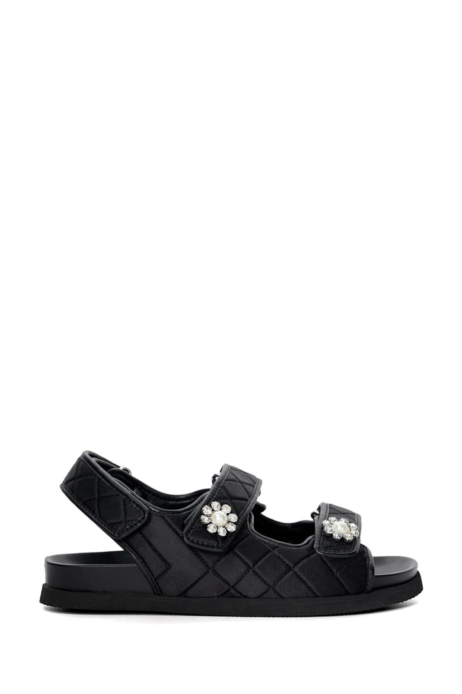 Dune London Black Lamara Double Strap Footbed Sandals - Image 1 of 6