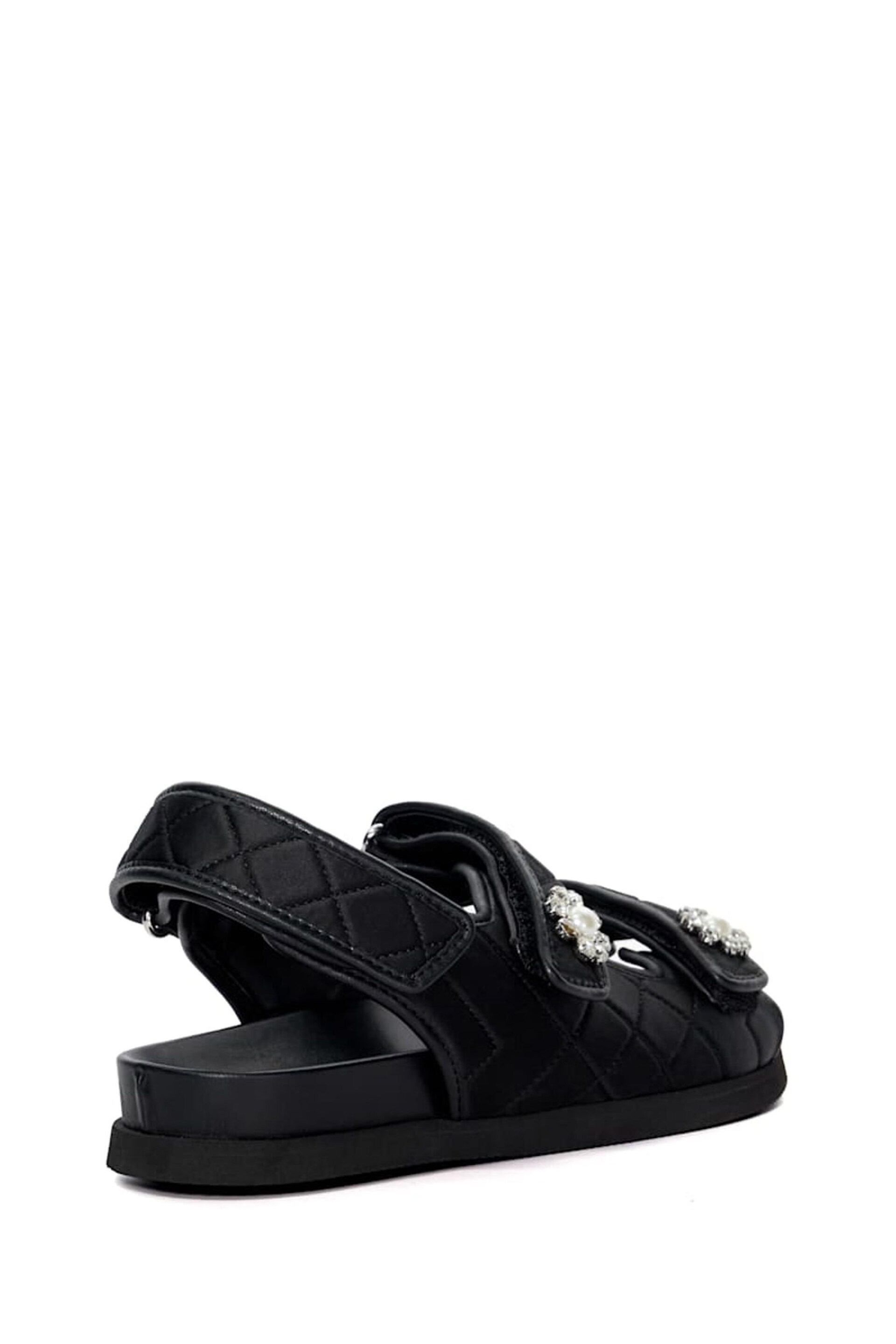 Dune London Black Lamara Double Strap Footbed Sandals - Image 4 of 6