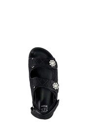 Dune London Black Lamara Double Strap Footbed Sandals - Image 5 of 6