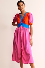 Boden Pink Petite Elsa Midi Tea Dress - Image 1 of 6