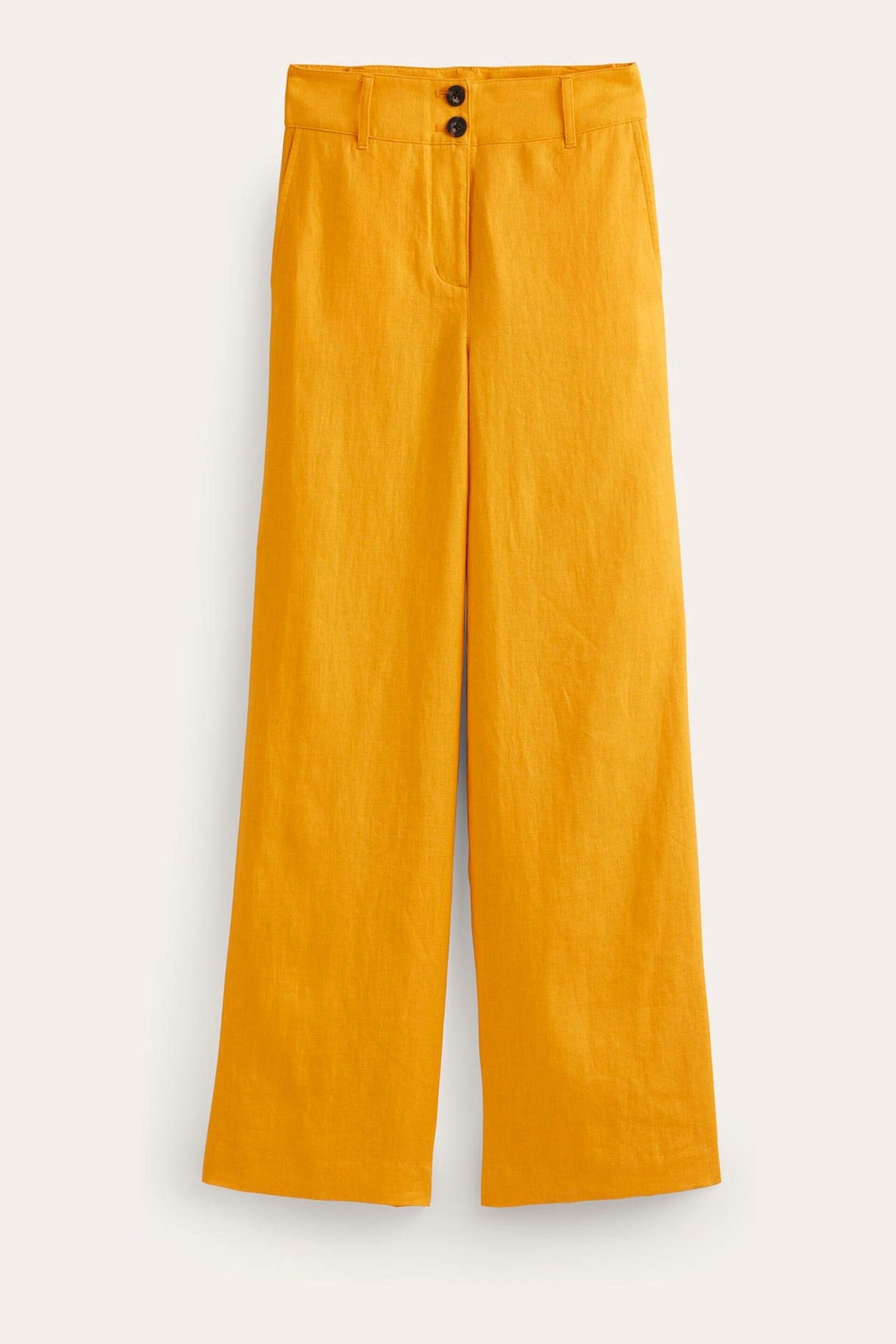 Boden Yellow Petite Westbourne Linen Trousers - Image 5 of 5