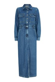 Mint Velvet Blue Indigo Denim Midi Shirt Dress - Image 10 of 11