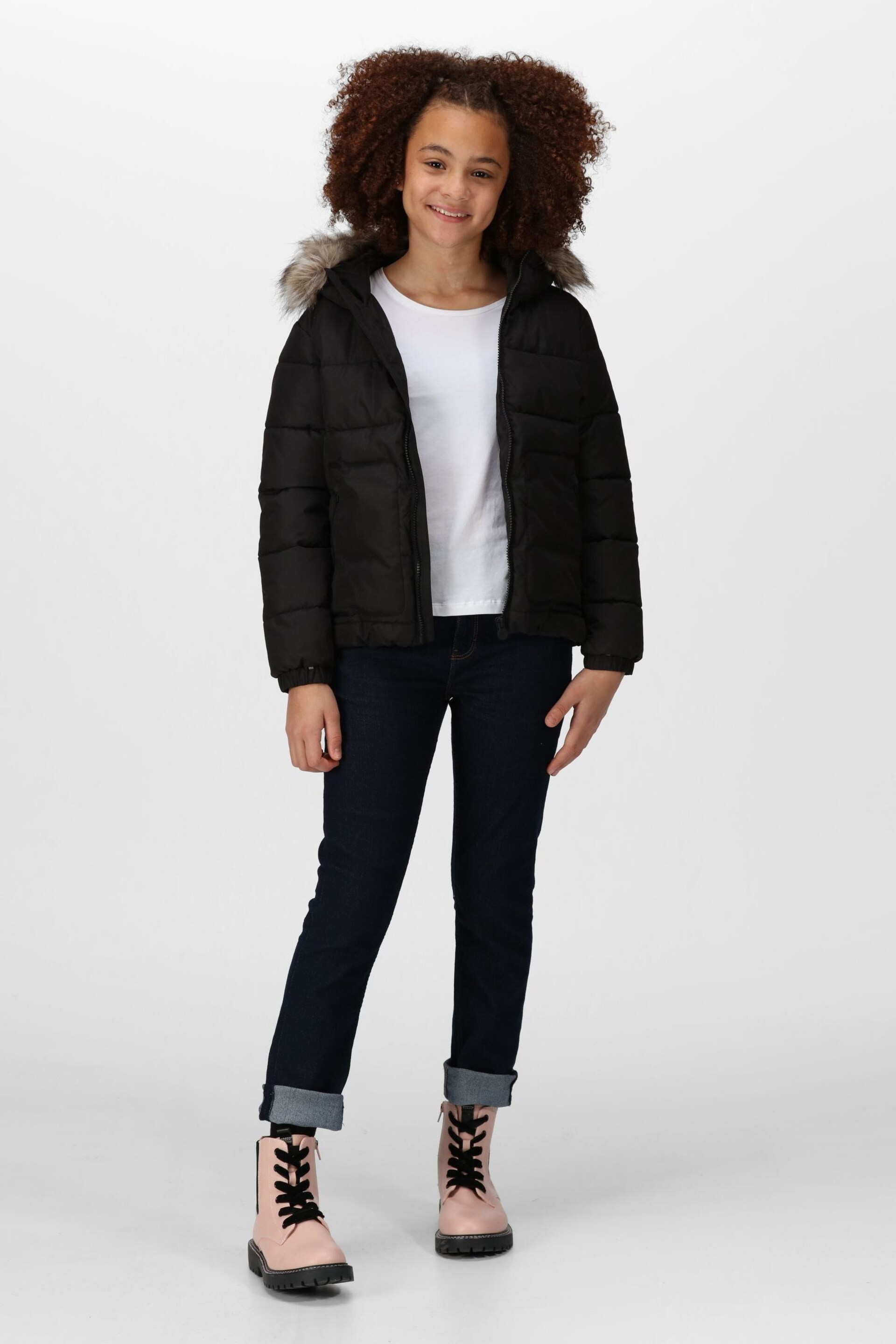 Regatta Black Parkes Faux Fur Lined Hood Jacket - Image 1 of 7