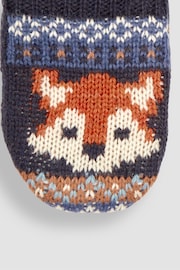 JoJo Maman Bébé Navy Fox Fair Isle Mittens - Image 3 of 3