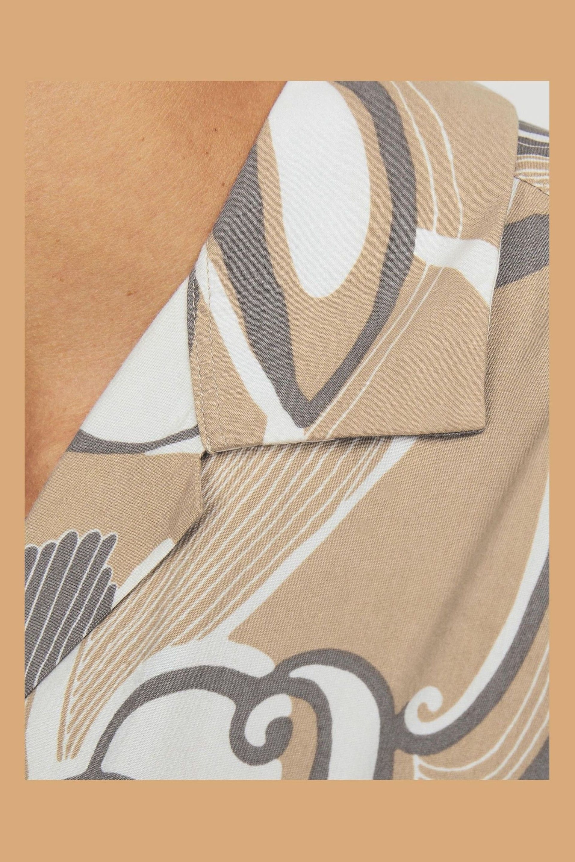JACK & JONES Brown Printed Rever Collar Short Sleeve Shirt - Image 6 of 6
