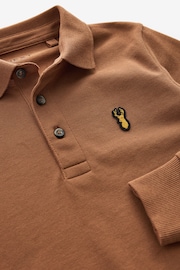 Tan Brown Long Sleeve Polo Shirt (3-16yrs) - Image 3 of 3