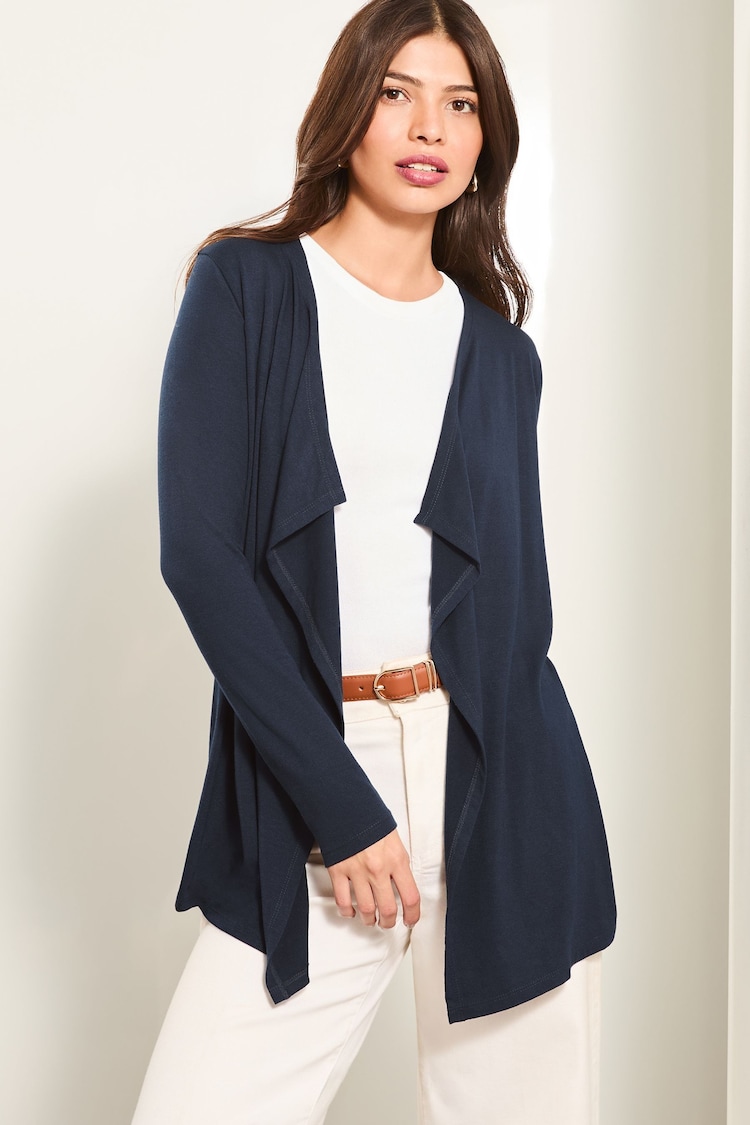 Lipsy Navy Blue Waterfall Cardigan - Image 1 of 4