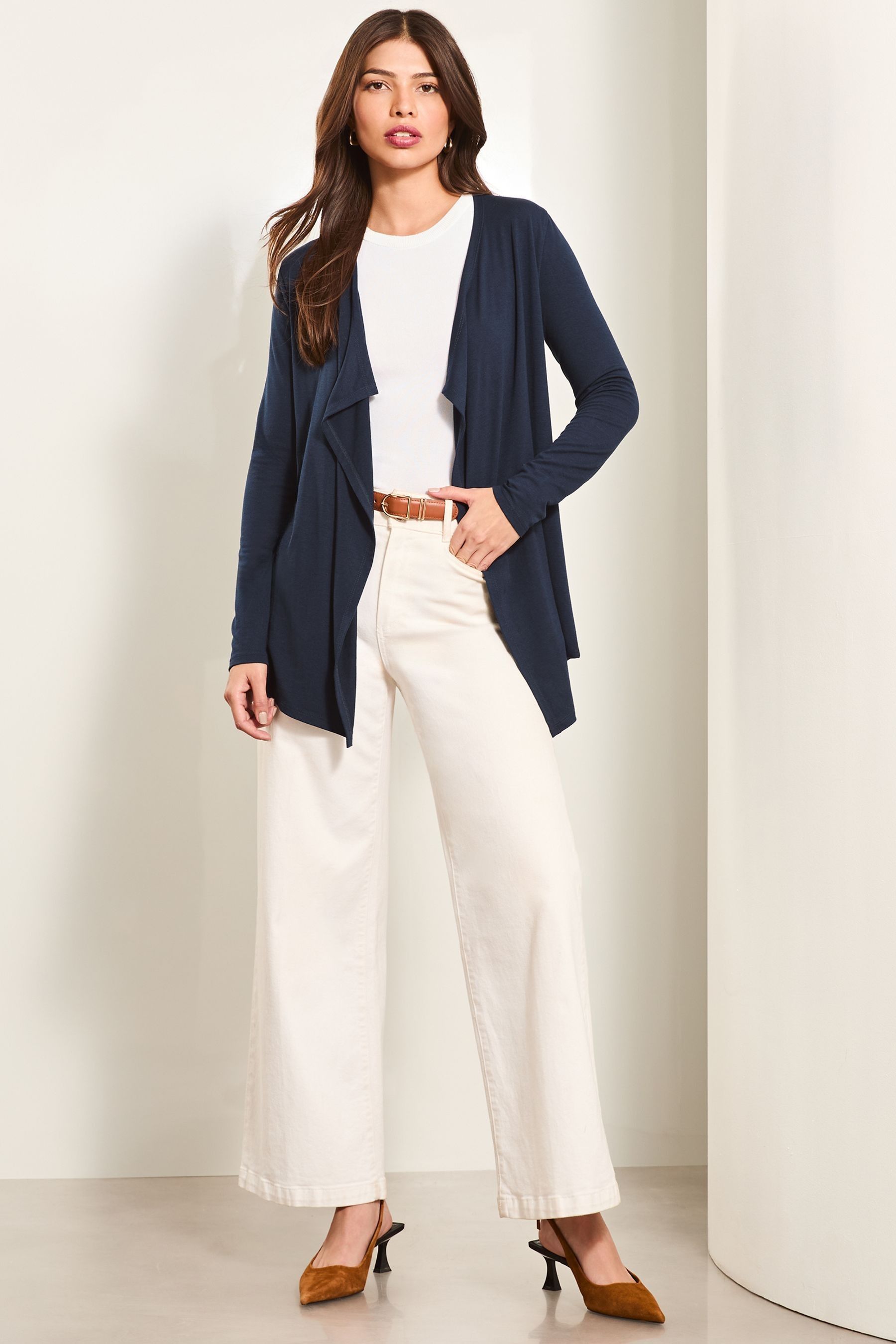 Buy Lipsy Navy Blue Waterfall Cardigan from Next Luxembourg