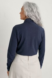 Seasalt Cornwall Blue Navy Landing Roll Neck Top - Image 3 of 5