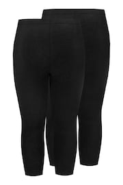 Yours Curve Black Cycling 2 Pack Leggings - Image 4 of 4