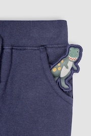 JoJo Maman Bébé Navy Blue TRex Appliqué Pet in Pocket Joggers - Image 3 of 4