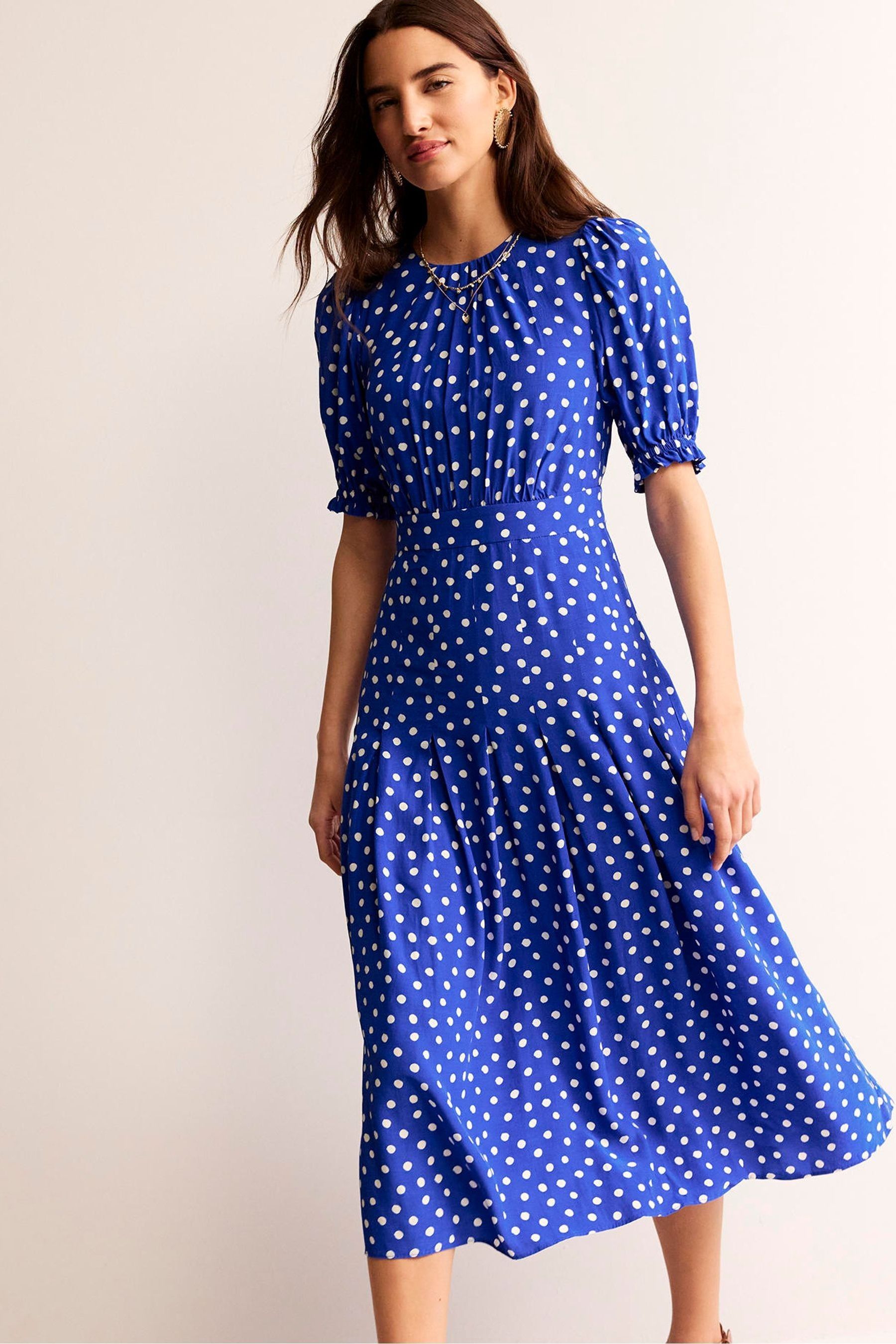 Boden blue spotty dress discount