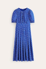 Boden Blue Liv Pleat Detail Midi Dress - Image 5 of 5