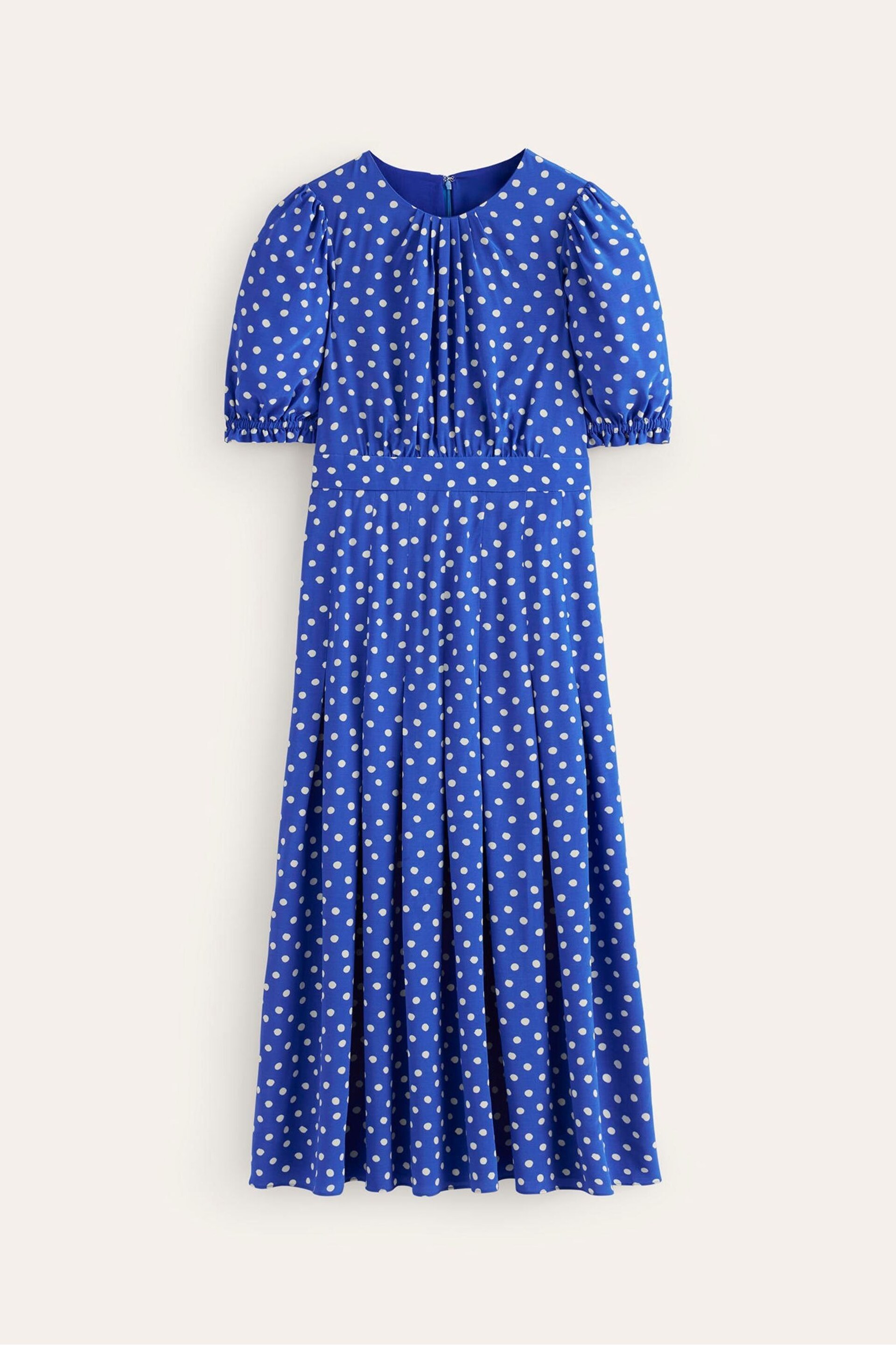 Boden Blue Liv Pleat Detail Midi Dress - Image 5 of 5